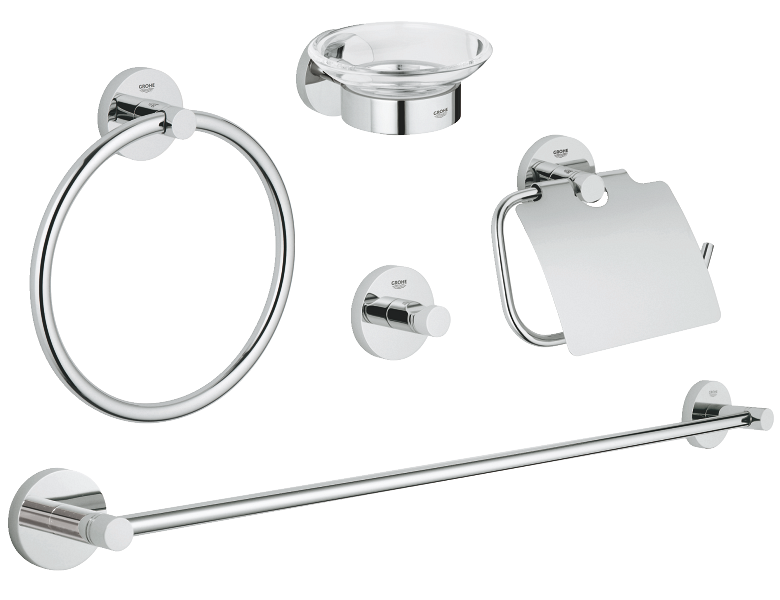 GROHE Essentials Master bathroom accessories set 5 in 1 — Chrome