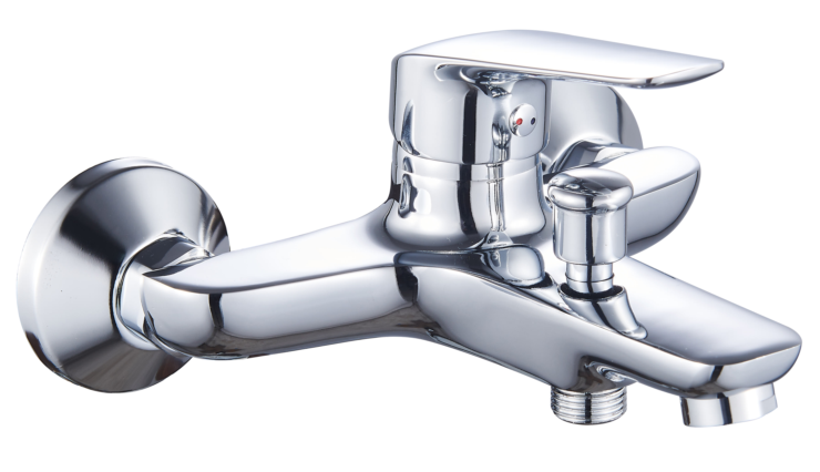 Bath Mixer manual lock divertor with SS rose+SSelbow+shower