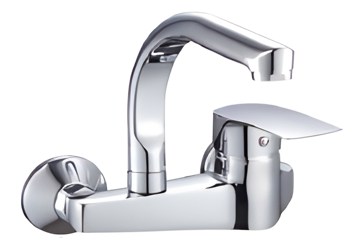 KLU Wall Sink Mixer With Swivel Spout