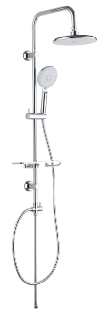Dual Squar Rainshower220+5Funct HS 120Hose+sliding+Soap Hold