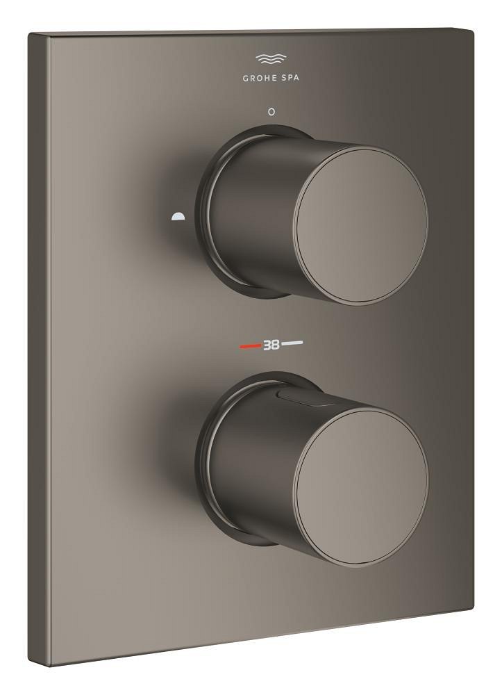 GROHE Grohtherm F Thermostatic trim with integrated 2 way diverter — Satin Graphite