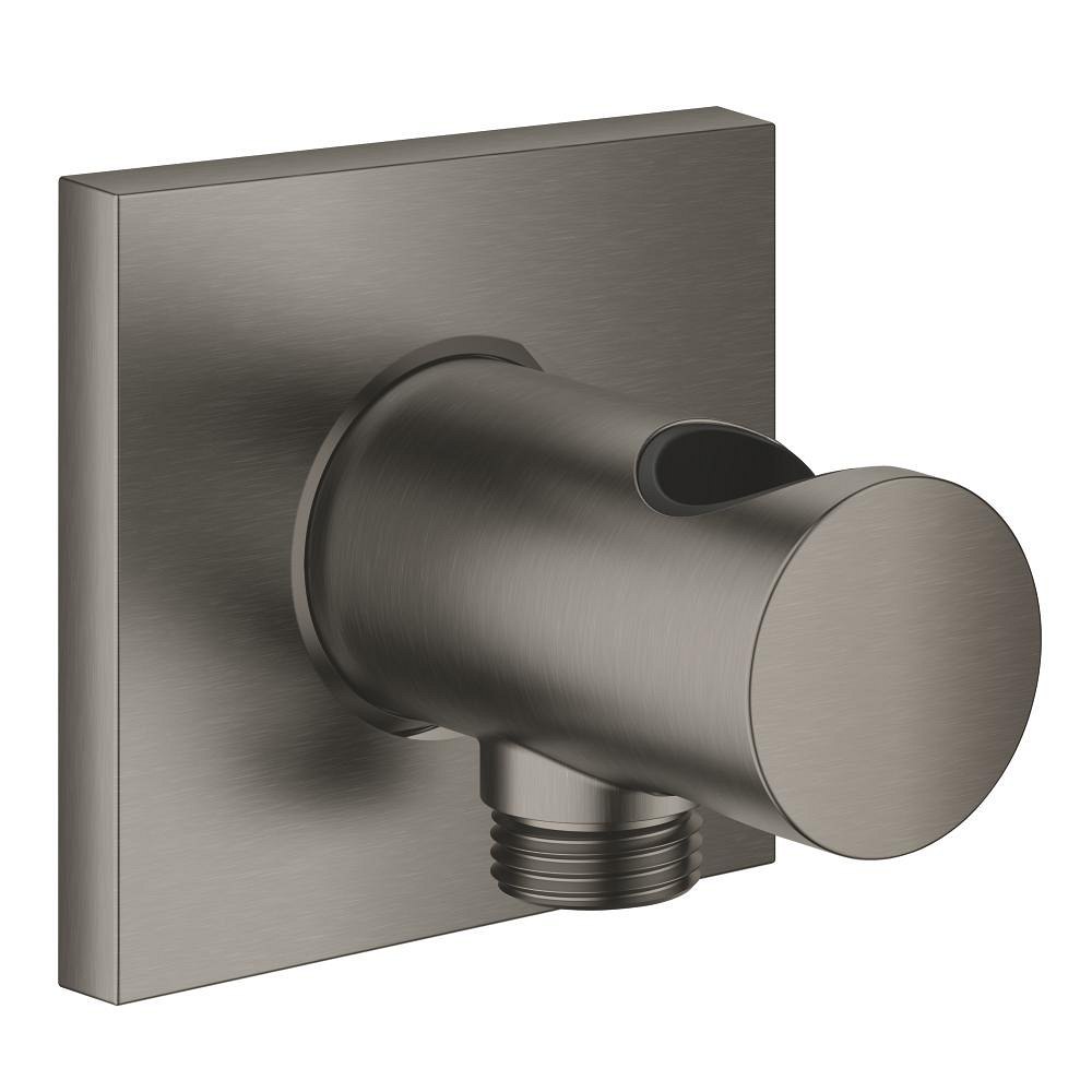 GROHE Rainshower Aqua Metal wall shower union with integrated hand shower holder — Brushed Hard Graphite