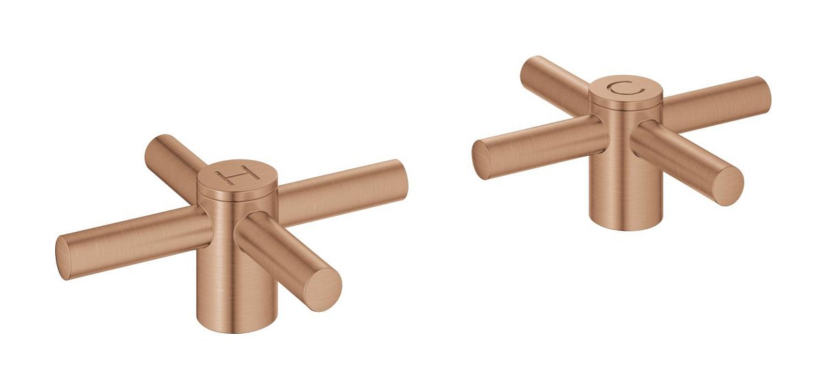 GROHE Atrio Cross handles — Brushed Warm Sunset
