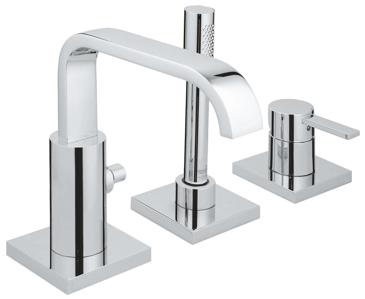 GROHE Allure Three hole single lever bath combination — Chrome
