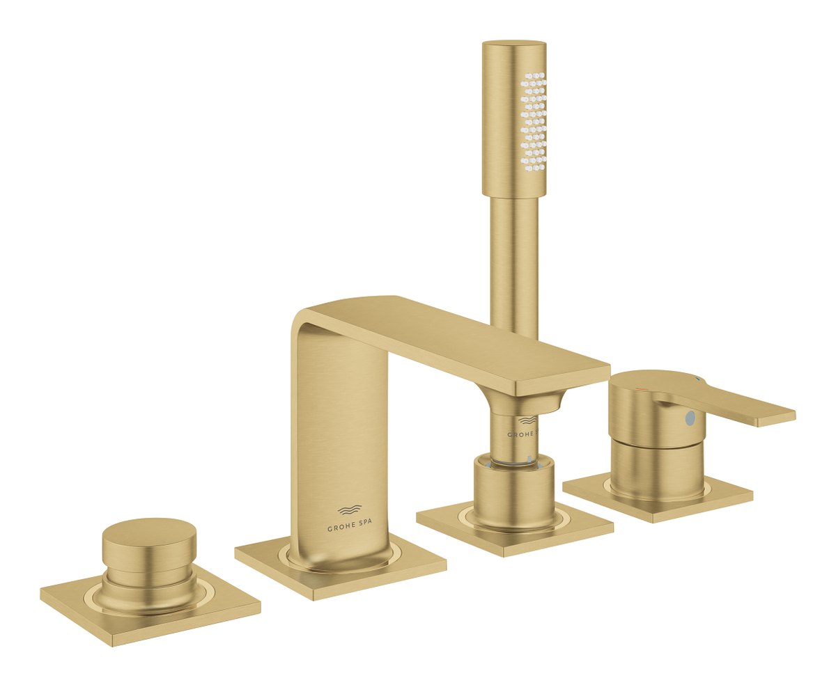 GROHE Allure Four hole single lever bath combination MEDIUM — Brushed Cool Sunrise