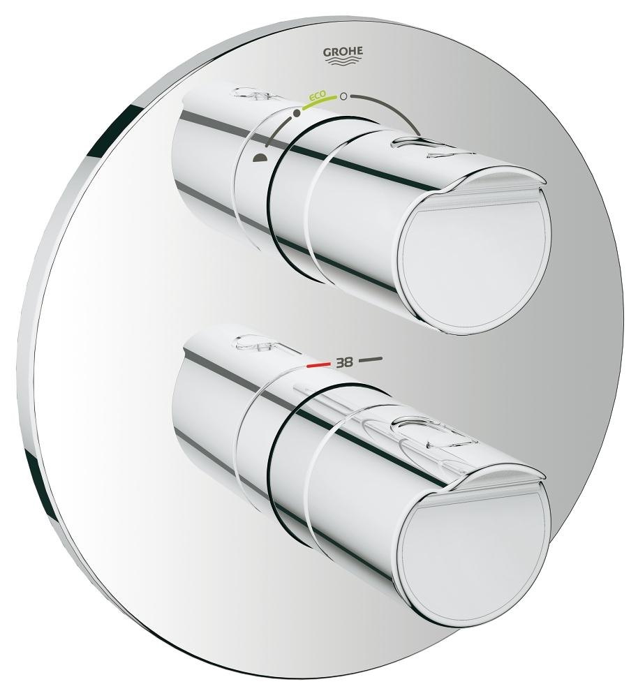 GROHE Grohtherm 2000 Thermostat with integrated 2 way diverter for bath or shower with more than one outlet — Chrome