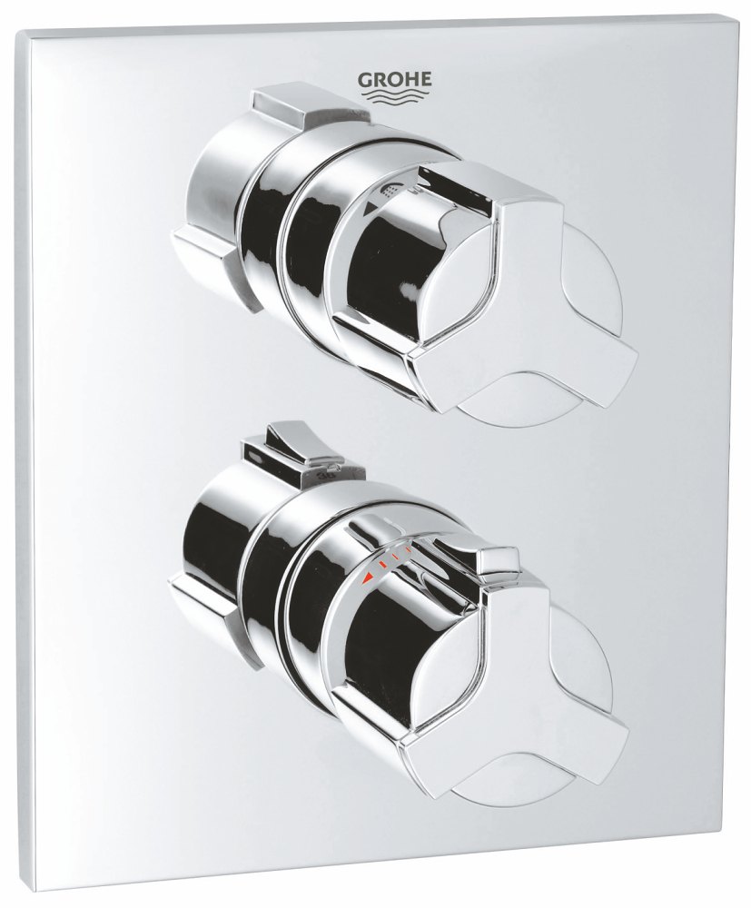 GROHE Allure Thermostat with integrated 2 way diverter for bath or shower with more than one outlet — Chrome