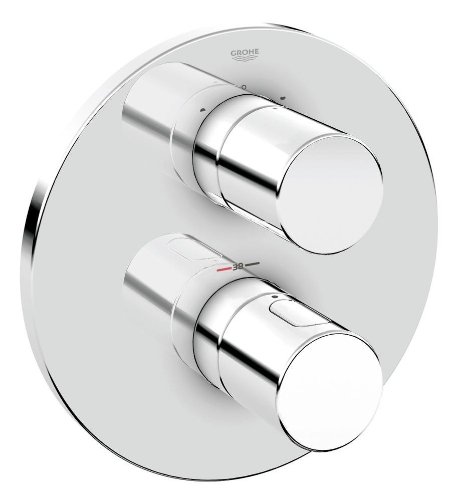 GROHE Grohtherm 3000 Cosmopolitan Thermostat with integrated 2 way diverter for bath or shower with more than one outlet — Chrome