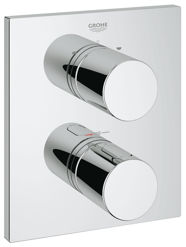 GROHE Grohtherm 3000 Cosmopolitan Thermostat with integrated 2 way diverter for bath or shower with more than one outlet — Chrome