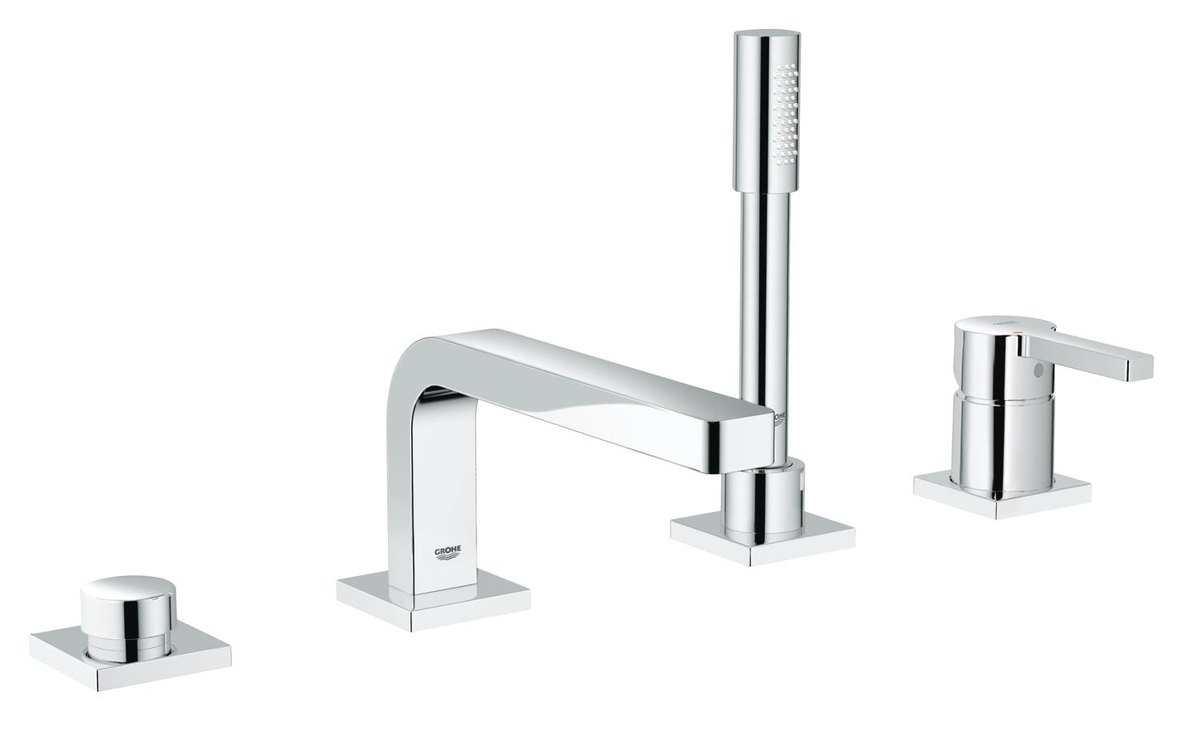 GROHE Lineare Four hole single lever bath combination — Chrome