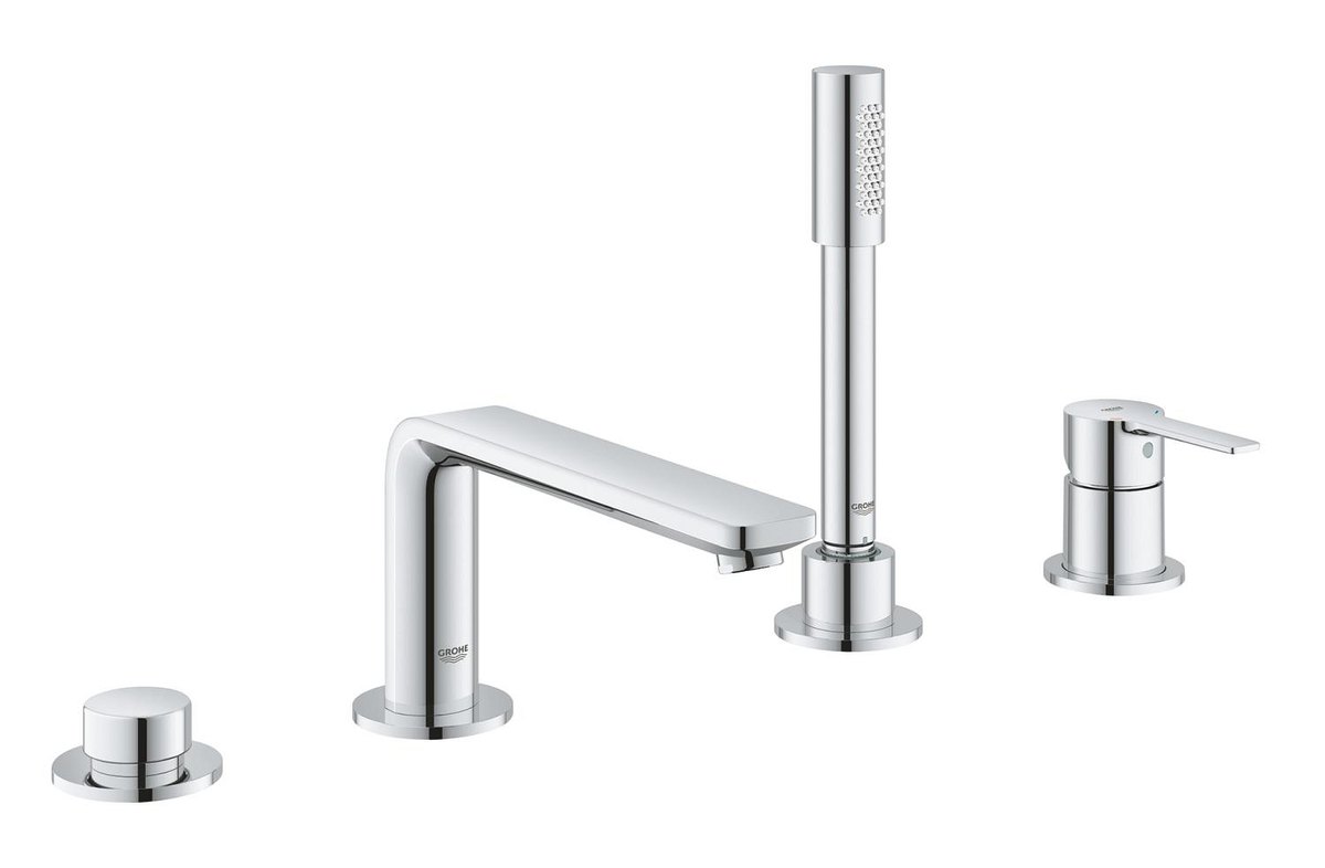GROHE Lineare Four hole single lever bath combination — Chrome