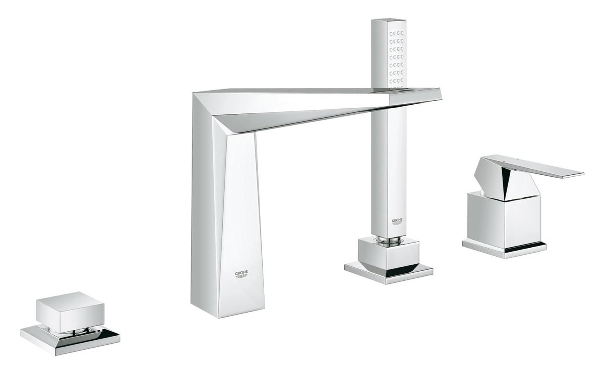 GROHE Allure Brilliant Four hole single lever bath combination — Chrome