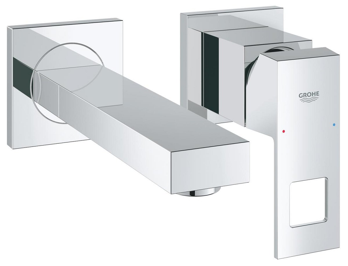 GROHE Eurocube Two hole basin mixer S Size M — Chrome