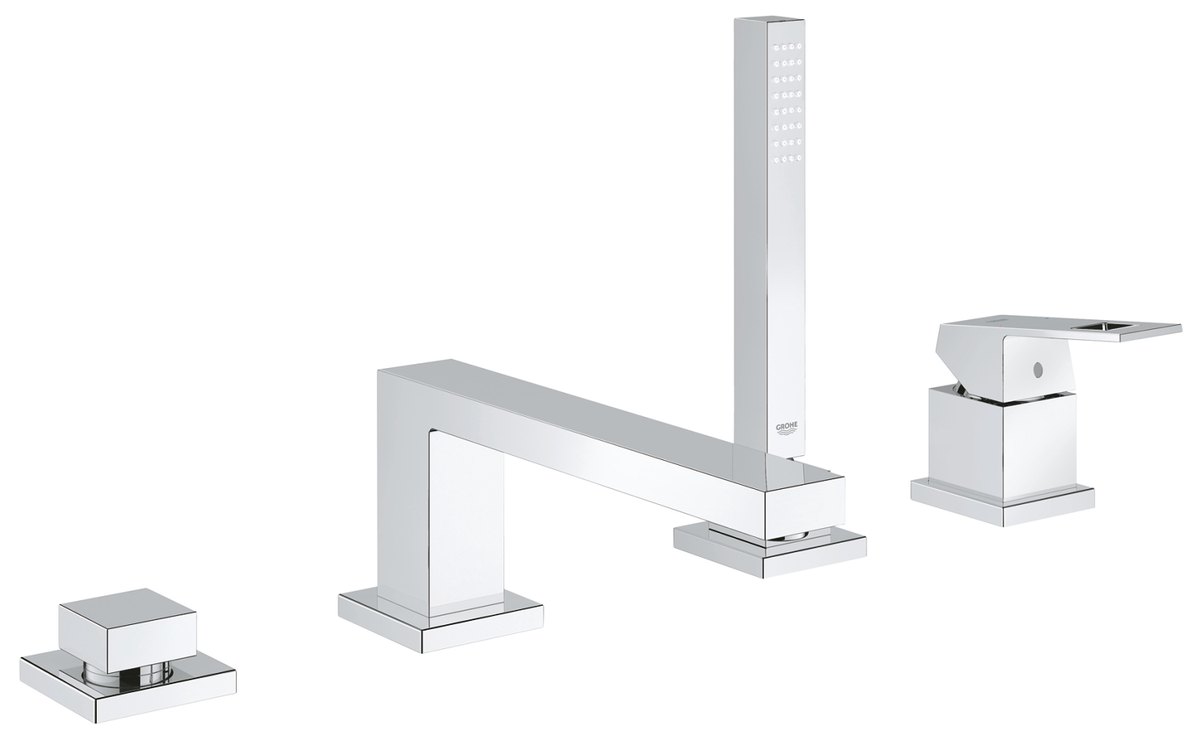 GROHE Eurocube Four hole single lever bath combination — Chrome