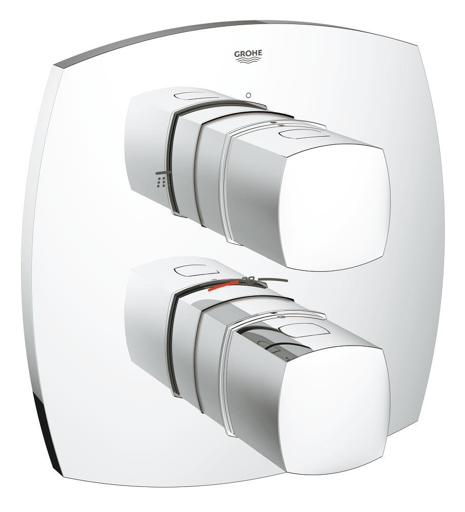 GROHE Grandera Thermostatic bath mixer with integrated 2 way diverter — Chrome