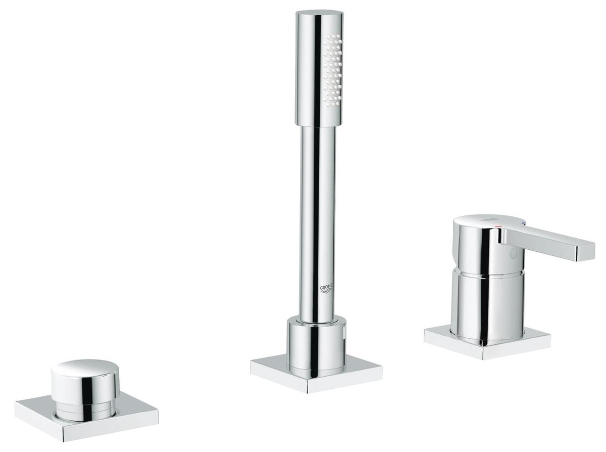 GROHE Lineare Three hole bath combination — Chrome