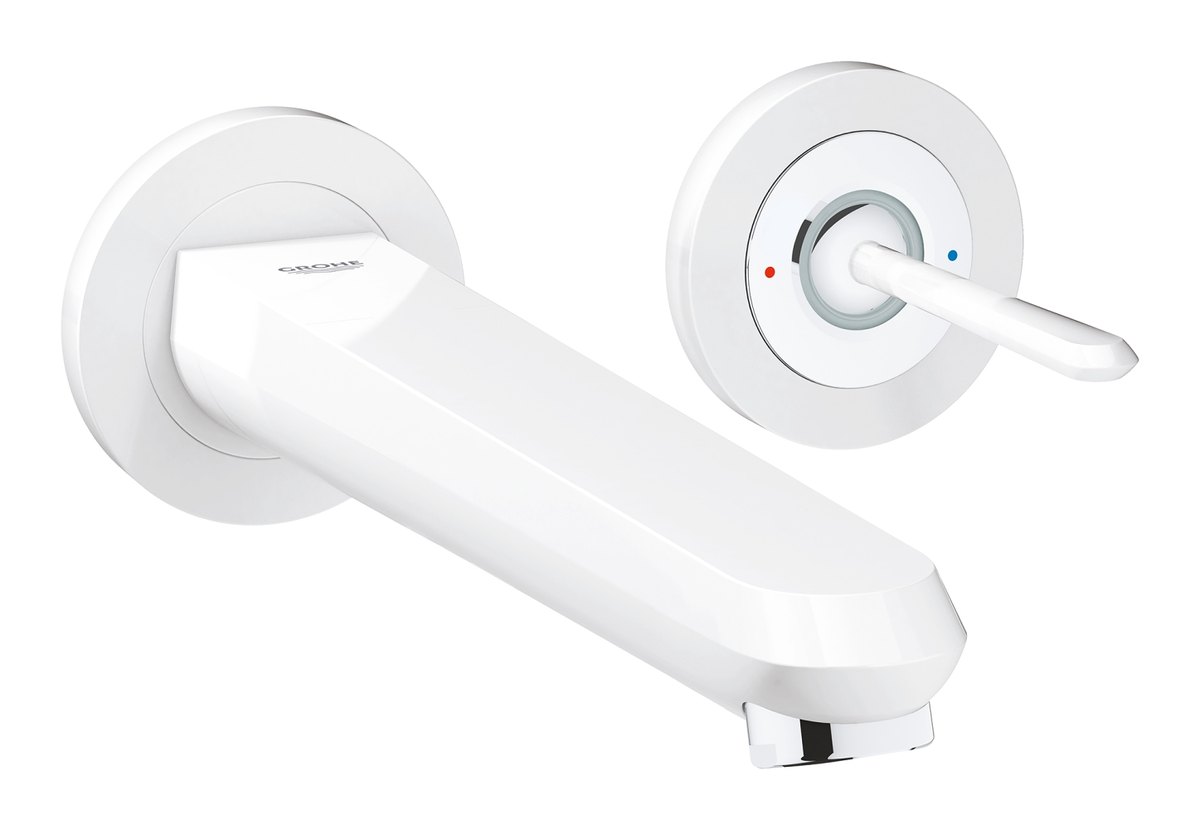 GROHE Eurodisc Joy Two hole basin mixer L Size L — White chrome