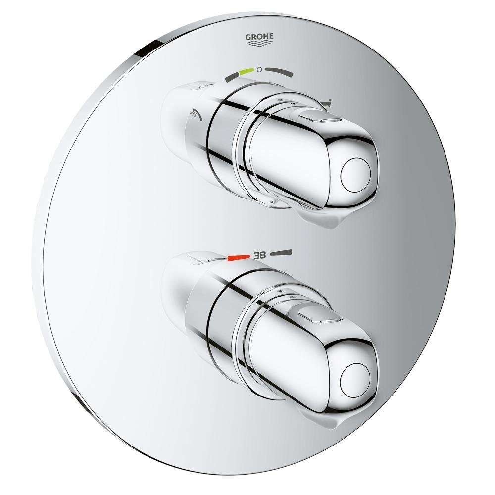 GROHE Grohtherm 1000 Thermostatic bath mixer with integrated 2 way diverter — Chrome