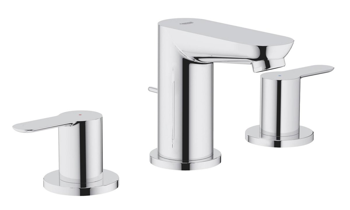 GROHE BauEdge Three hole basin mixer 1/2" S — Chrome
