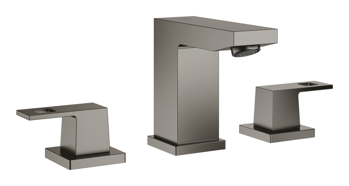 GROHE Eurocube Three hole basin mixer 1/2" S Size M — Brushed Hard Graphite