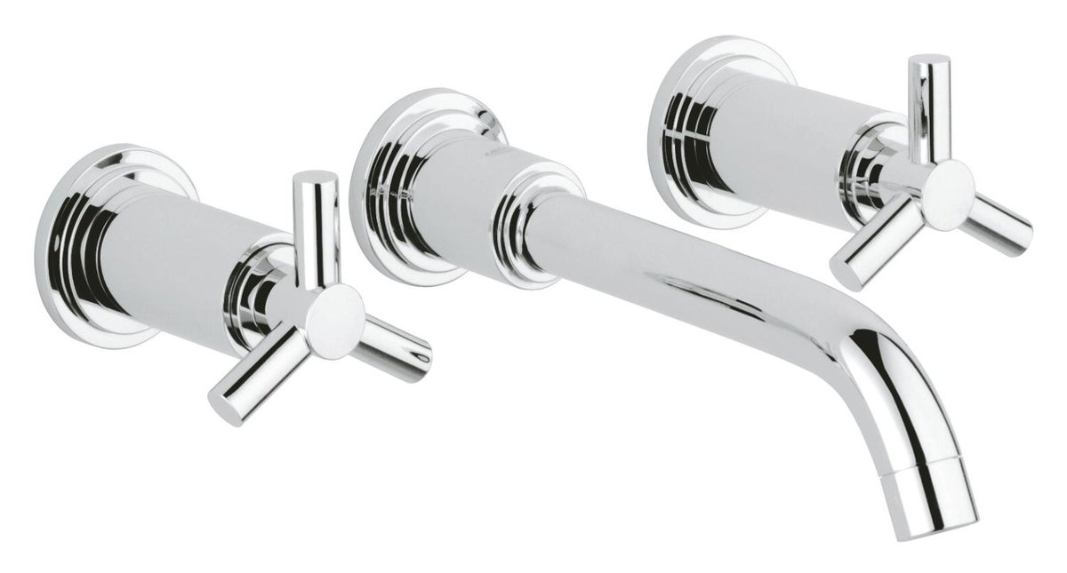 GROHE Atrio Three hole basin mixer M Size L — Chrome