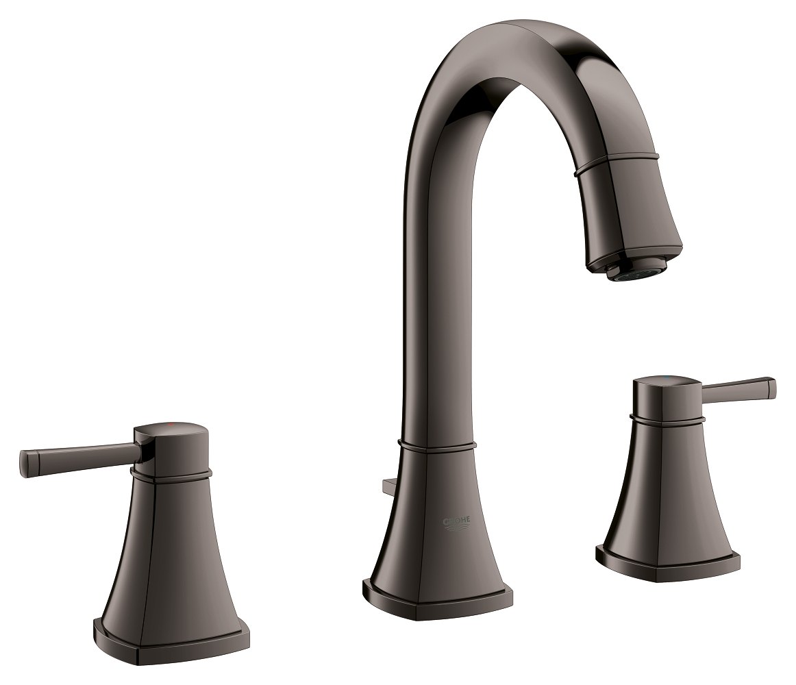 GROHE Grandera Three hole basin mixer 1/2" M Size L — Hard Graphite
