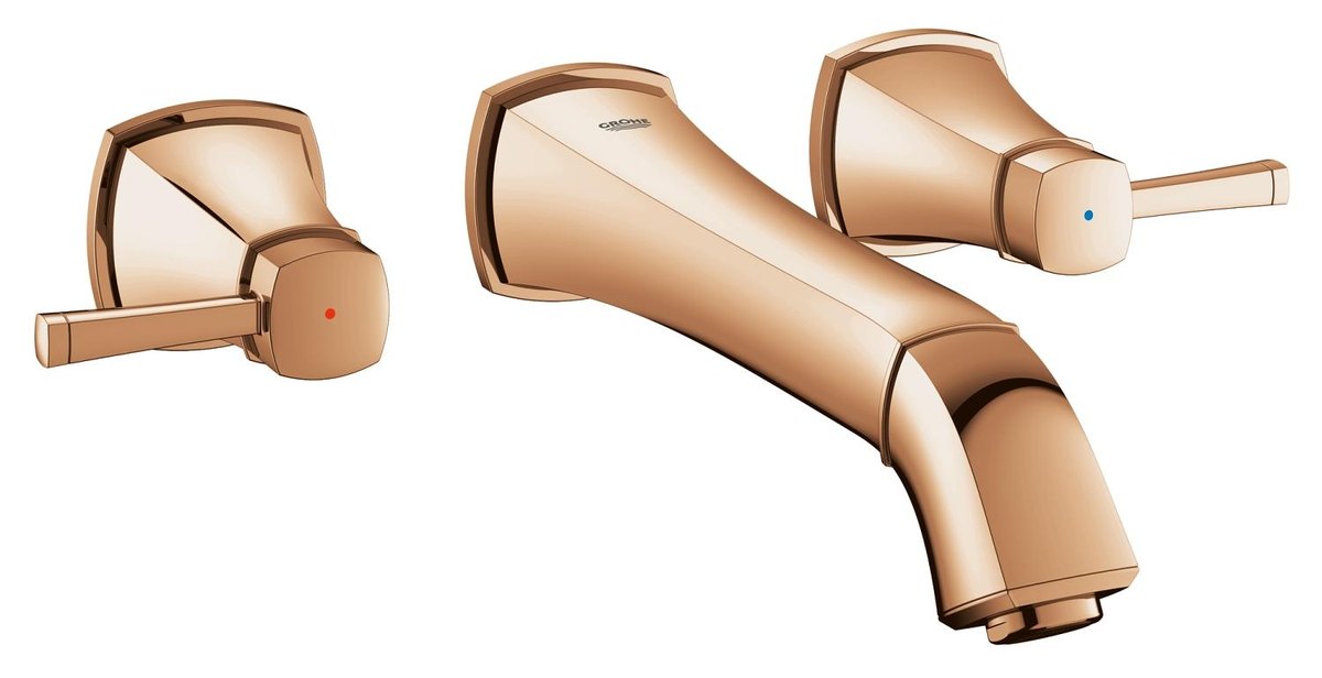 GROHE Grandera Three hole basin mixer 1/2" M Size L — Warm Sunset