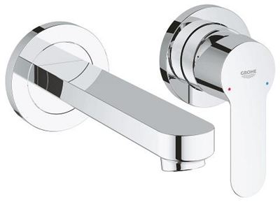 GROHE BauEdge Two hole basin mixer — Chrome