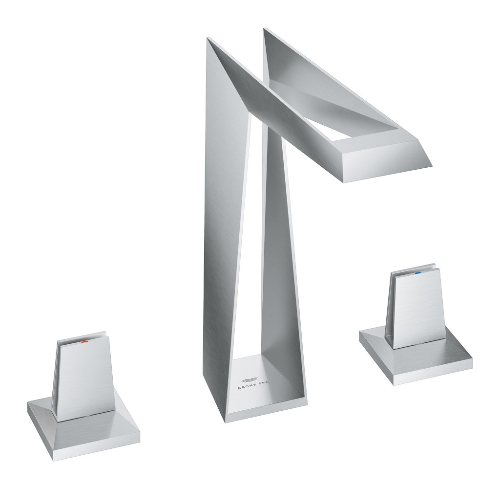 GROHE Allure Brilliant 3 hole deck mount basin mixer L — Stainless steel