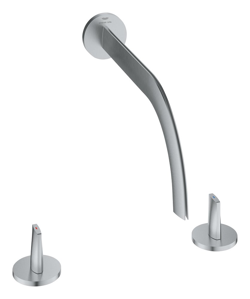 GROHE Atrio Icon 3D 3 hole wall mount basin mixer M — Stainless steel