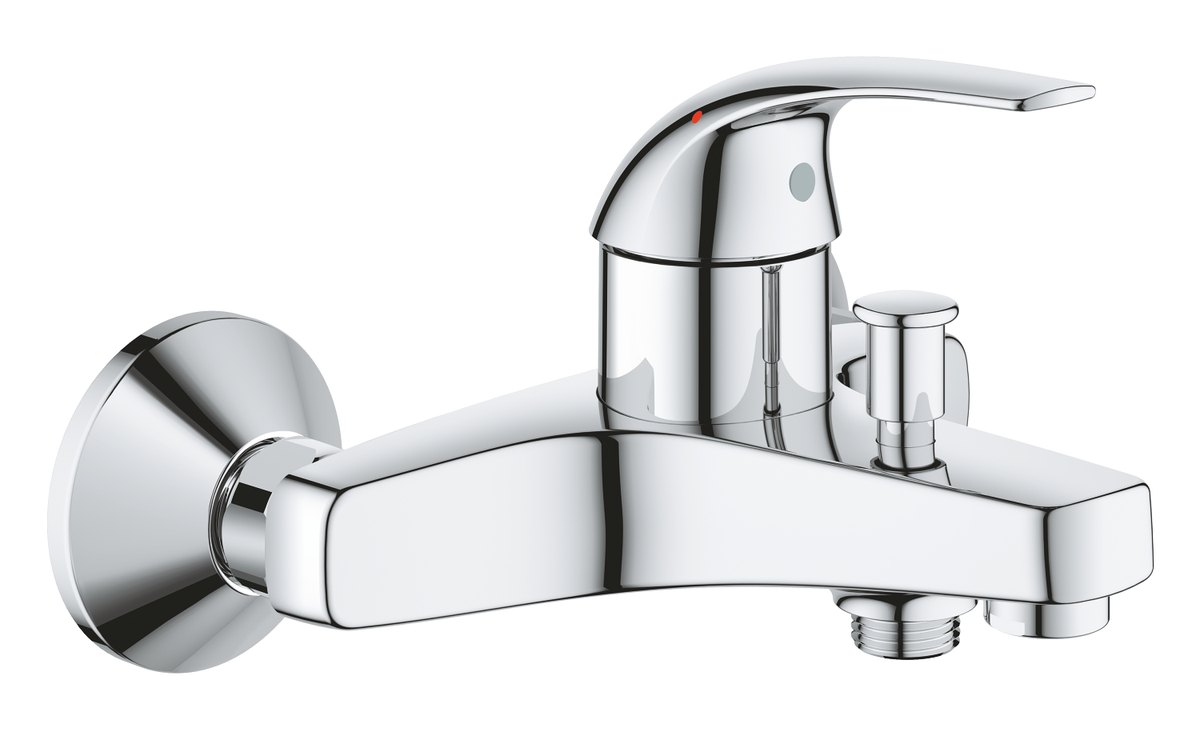 GROHE BauCurve Single lever bath mixer 1/2" — Chrome