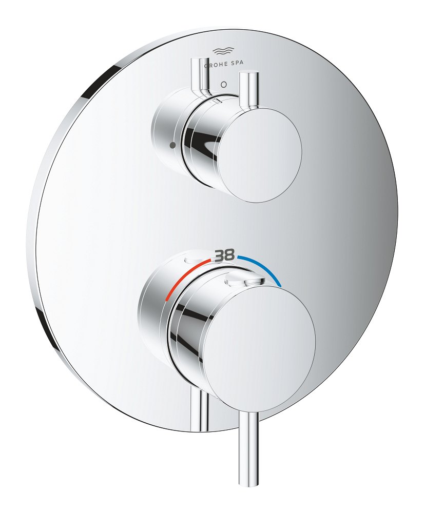 GROHE Atrio Thermostatic mixer for 1 outlet with shut off valve — Chrome