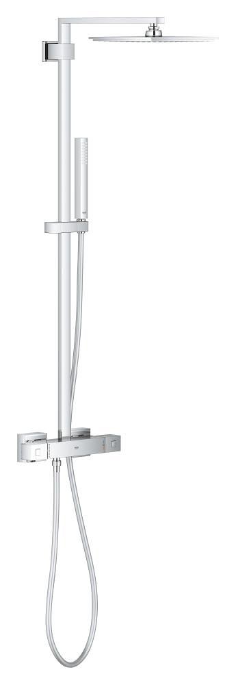 GROHE Euphoria Cube System 230 Shower system with thermostatic mixer for wall mounting — Chrome