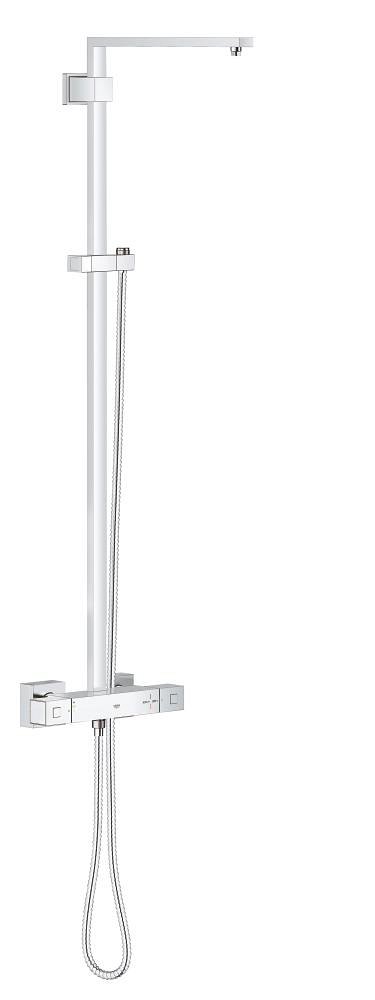 GROHE Euphoria Cube System Shower system with thermostat for wall mounting — Chrome