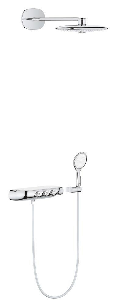 GROHE Rainshower System SmartControl Duo 360 Combi shower system with thermostat exposed concealed — Chrome