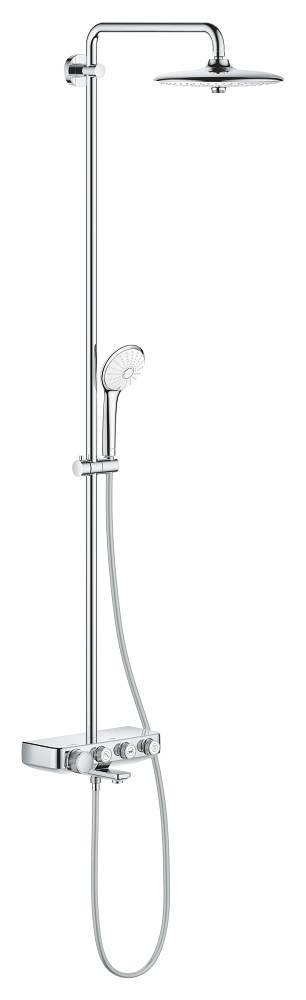GROHE Euphoria SmartControl System 260 Shower system with bath thermostat for wall mounting — Chrome