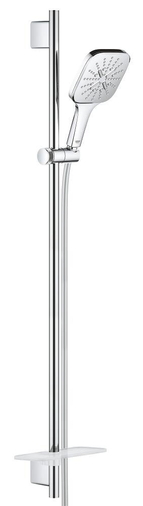 GROHE Rainshower SmartActive 130 Cube Shower rail set 3 sprays — Chrome