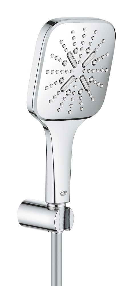 GROHE Rainshower SmartActive 130 Cube Wall holder set 3 sprays — Chrome