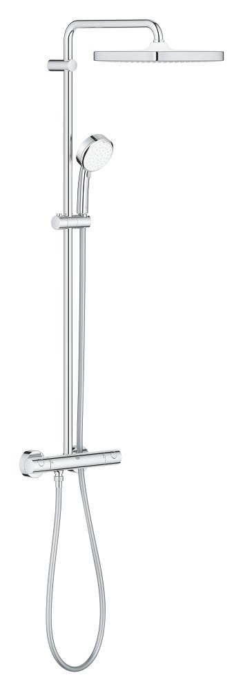 GROHE Tempesta Cosmopolitan System 250 Cube Shower system with thermostat for wall mounting — Chrome