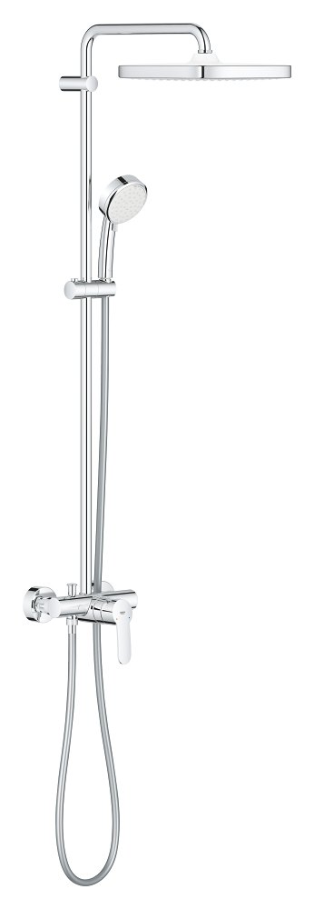 GROHE Tempesta Cosmopolitan System 250 Cube Shower system with single lever mixer for wall mounting — Chrome