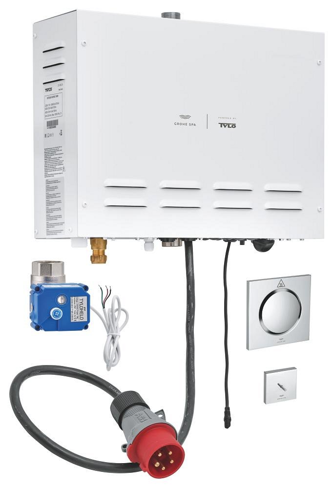 GROHE F digital Deluxe Steam generator 9 9 kW with steam outlet and temperature sensor — Chrome