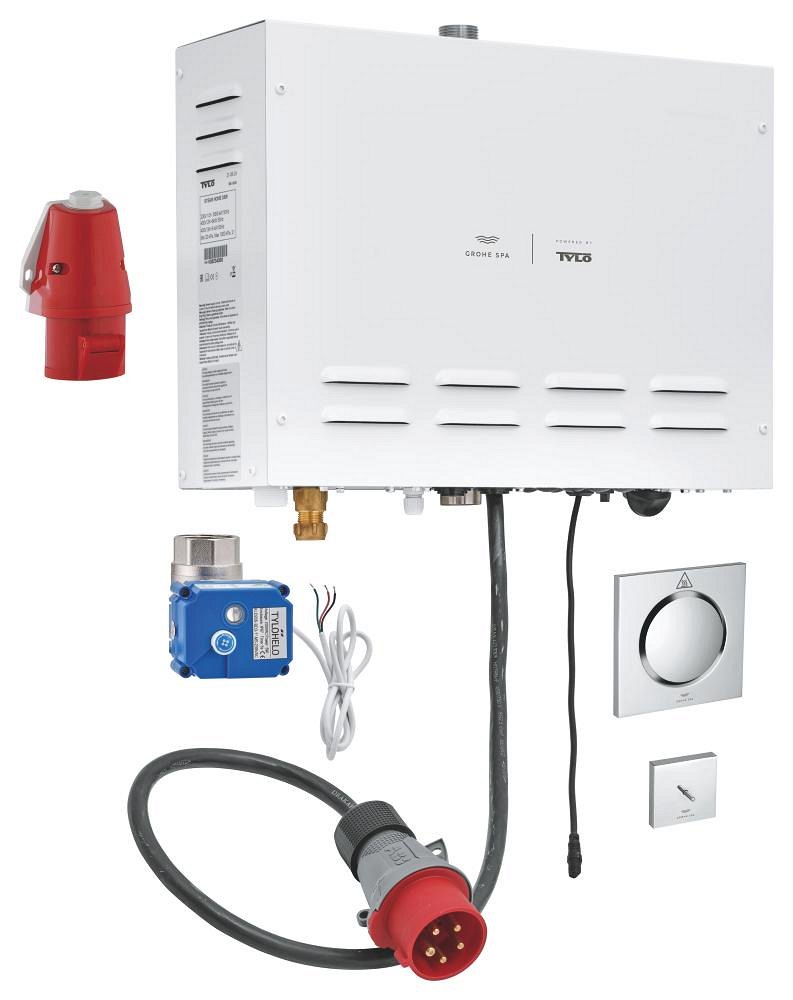 GROHE F digital Deluxe Steam generator 9 9 kW with steam outlet and temperature sensor — Chrome