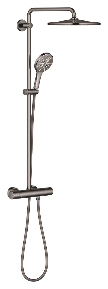 GROHE Rainshower SmartActive 310 Shower system with thermostat for wall mounting — Hard Graphite