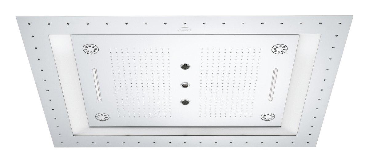 GROHE Rainshower Aqua 40 AquaSymphony Ceiling shower 6 sprays with light — Chrome
