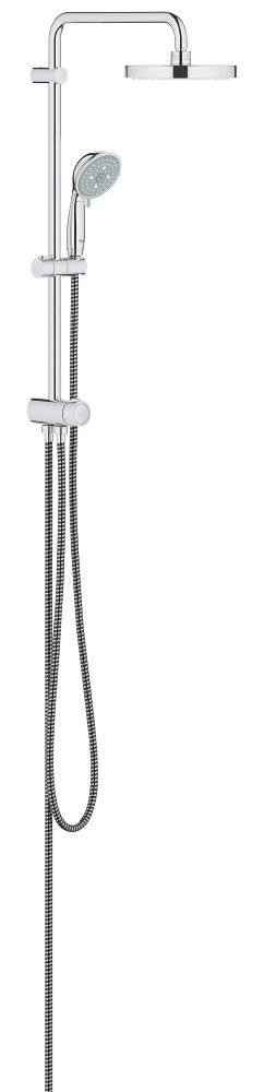 GROHE Tempesta Rustic System 200 Flex shower system with diverter for wall mounting — Chrome
