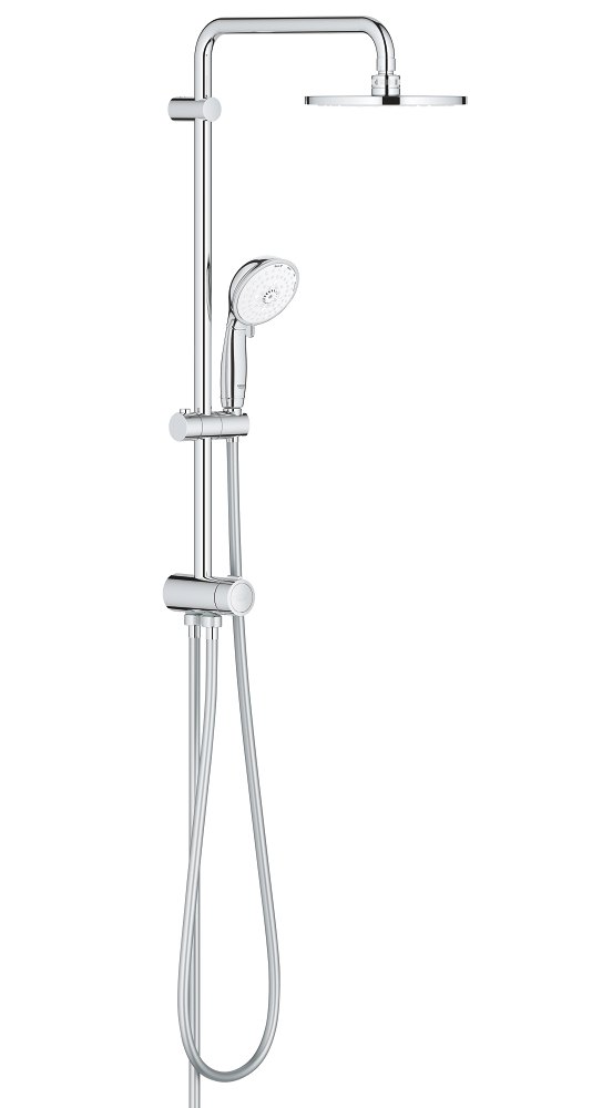 GROHE Tempesta Rustic System 200 Flex shower system with diverter for wall mounting — Chrome