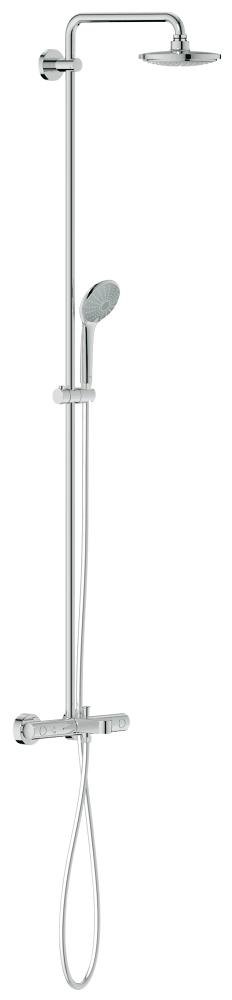 GROHE Euphoria System 180 Shower system with bath thermostat for wall mounting — Chrome