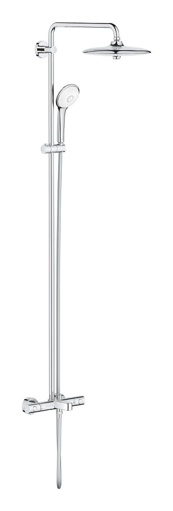 GROHE Euphoria System 260 Shower system with bath thermostat for wall mounting — Chrome