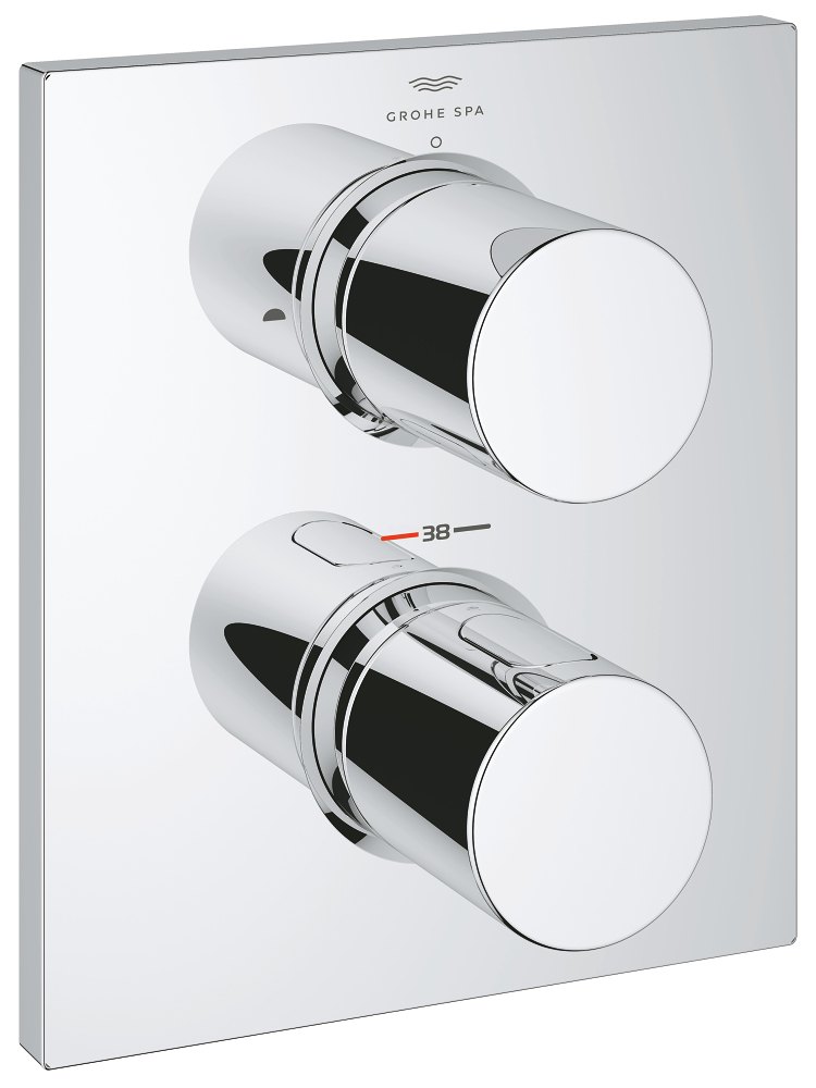 GROHE Grohtherm F Grohtherm F Thermostatic trim with integrated 2 way diverter — Chrome