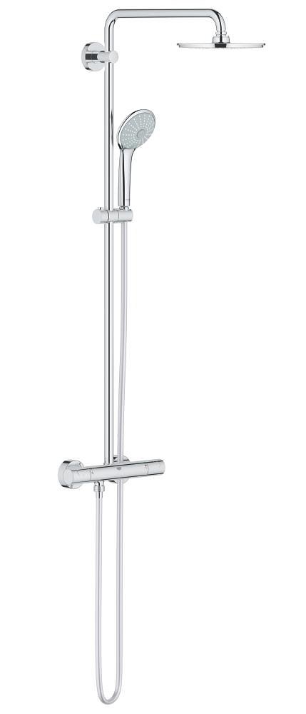 GROHE Euphoria System 210 Shower system with thermostat for wall mounting — Chrome